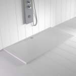 Receveur de douche resine wide blanc (grille coloure) - 80x90 cm - grille + valve offerte