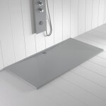 Receveur de douche resine wide gris (grille coloure) - 70x110 cm - grille + valve offerte