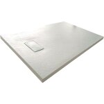 Giorgy - receveur de douche smc en fibre de verre effet pierre avec bonde inclus h. 2, 6 cm 90 x 140 ...