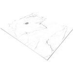 Receveur r�sine 120 x 80 cm imitation marbre blanc - grille carr�e excentr�e