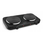 R�chaud �lectrique 2000 w ? 2 zones de cuisson rondes 15, 5 cm ? surface antiadh�sive ? protection contre ...