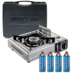 Rchaud  gaz 2200w inox + 4 cartouches de gaz kemper