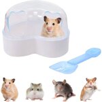 R�cipient de bain transparent pour hamster avec pelle al�atoire, bo�te de bain et toilettes pour hamsters ...