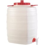 Poubelle alimentaire 50 litres en poly�thyl�ne non toxique ? couvercle avec �vent et robinet ? poign�es ...