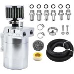 R�cup�rateur d'huile universel en aluminium argent� de 300 ml avec filtre reniflard et conduite de carburant ...