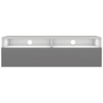 Selsey - rednaw - meuble tv - 100 cm - blanc mat / gris brillant - avec led - scandinave - moderne