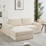 Redom canap� 2 places convertible modulable, repose pieds amovible et d�pla�able, accoudoirs courb�s, ...