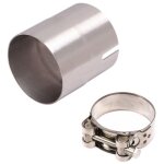 R�ducteur adaptateur tuyau �chappement moto acier inoxydable diam�tre 51mm � 54mm