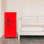 R�frig�rateur / cong�lateur r�tro r�tro, 86, 8 x 45, 5 x 42, 5 cm, lumi�re led, rouge