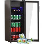 R�frig�rateur mini 128l avec cong�lateur de 8l + r�frig�rateur de 120l, capacit� pour 94 canettes, fonctionnem ...