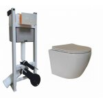 Regiplast - pack wc bti - support universel + cuvette sans bride kelos flush blanc + plaque blanche
