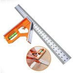 R�gle d'angle de combinaison angle combin� en acier inoxydable 300 mm �querre dombin�e r�gle de positionnement ...