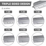R�gle d'architecte triangle � �chelle de 30cm �chelle: 1:20 - 1:25 - 1:50 - 1:75 - 1:10 mati�re: aluminium ...