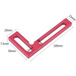 R�gle de l - carr� de menuiserie de pr�cision en alliage d'aluminium de 100mm mini carr� de serrage rouge ...