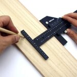 Gistuch - rgle outil d'angle acier rgle 300 x 100mm, bloc de positionnement du bois, rgle de traage ...