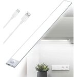 Reglette led cuisine sous meuble rechargeable usb, 2500mah 40cm dimmable lampe placard detecteur de mouvement ...