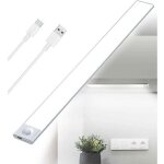 Reglette led cuisine sous meuble rechargeable usb, 2500mah 40cm dimmable lampe placard detecteur de mouvement ...