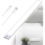 Reglette led cuisine sous meuble rechargeable usb, 2500mah 40cm dimmable lampe placard detecteur de mouvement ...