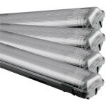 R�glette led - double tube 2 x 18w - ip65 etanche - blanc - 3400 lumens - 4000k - 120cm - lot de 4