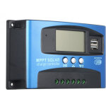 Vurahome - r�gulateur solaire et �olien contr�leur de charge solaire mppt double affichage lcd usb r�gulateur ...