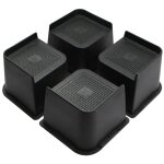 Rehausseurs de meubles, lot de 4, 10, 2 cm, forme en l, blocs de sur�l�vation pour lit, canap�, bureau, ...
