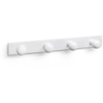 Rei ? portemanteau mural en pin blanc ? finition d�corative ? r�sistant � l'humidit� ? syst�me de fixation ...