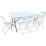 Ensemble table et chaises pliantes de jardin 180 cm Ensemble table et chaises pliantes de jardin 180 cm