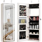 Relax4life - armoire  bijoux lumineux avec miroir, armoire murale avec grand espace de rangement avec ...