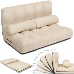 Relax4life - chauffeuse 2 personnes pliable en daim dossier r�glable de 90 � � 180 � de 5 positions avec ...