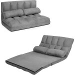 Relax4life - chauffeuse 2 personnes pliable en daim dossier r�glable de 90 � � 180 � de 5 positions avec ...