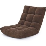 Relax4life - fauteuil bas multiposition réglable en 14 angles, chauffeuse convertible en molleton corail ... Relax4life - fauteuil bas multiposition réglable en 14 angles, chauffeuse convertible en molleton corail ...