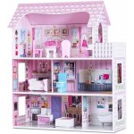 Maison de poupes en bois  3 tages incluant 5 pice avec accessoires et mobilier, maison de rve pour ...