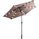 Parasol lumineux inclinable avec Éclairage solaire sur baleines, toile ultra Épaisse mât en acier inoxydable ... Parasol lumineux inclinable avec Éclairage solaire sur baleines, toile ultra Épaisse mât en acier inoxydable ...