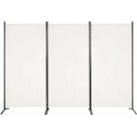 Relax4life - paravent 3 pcs en polyester 260x183 cm avec cadre en mtal, cloison de sparation avec charnires ...