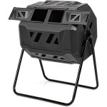 Relax4life seau � compost rotatif � 360� de 160 l avec gants de jardin, composteur de jardin de grande ...