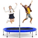 Trampoline de fitness ovale pliable pour 2 personnes avec poign�e r�glable 92 - 132cm, trampoline pour ...