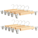 Relaxdays lot de 10 cintres � pinces pour pantalons & jupes, 2 pinces / chacun, 12x36x1, 2 cm, bois & ...