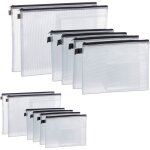12 x pochette  documents, din a4 & a5, fermeture  glissire, pochette de voyage, pvc, clair