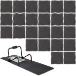 Relaxdays - 24x tapis de protection sol dalle amortissante son fitness noir 60 x 60 cm, 3m� set de 8, ...