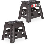 2x tabourets pliants, taille l, portable, escabeau de salle de bain, 120 kg, plastique, 32, 5 cm de haut, ...