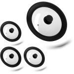 Lot de 4 couvercles pour casseroles, en verre avec rebord d�grad� en silicone, d : env. 27, 5 cm, casseroles, ...