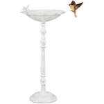 Abreuvoir en fonte, bain avec pied pour oiseaux sauvages, jardin, design antique, 74, 5 cm de haut, blanc ...