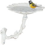 Relaxdays abreuvoir en fonte sur pied, ptales dcor jardin, montage mural, mangeoire, oiseaux sauvages, ...