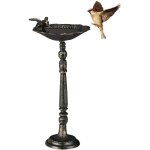 Abreuvoir oiseaux, fonte de fer, dcoration jardins, style antique, mangeoire sur pied, 40 cm de haut, ...