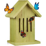 Abri � papillons � suspendre color� jardin balcon nichoire refuge hxlxp: 25, 5 x 18, 5 x 12 cm, vert ...