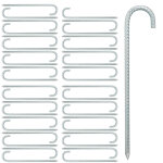 Ancres de sol, lot de 40, sardines xl, extra longues, camping, accessoire de tente, acier, 38, 5 cm, ...