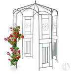 Relaxdays arche à rosiers, pavillon rosiers, tonnelle plante grimpante, tuteur treillis jardin rond 250x160x16 ... Relaxdays arche à rosiers, pavillon rosiers, tonnelle plante grimpante, tuteur treillis jardin rond 250x160x16 ...
