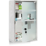 Relaxdays - armoire  pharmacie emergency, tagre  mdicaments xl, acier inox, hxlxp: env. 50, 5 x ...