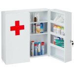 Relaxdays - armoire  pharmacie xxl, verrouillable, 11 compartiments, acier, hxlxp: 53, 5x53x19 cm, 2 ...