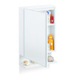 Relaxdays - armoire de toilette 1 porte miroir 3tablettes prise courant meuble mural placard sdb, 55x35x12 ...